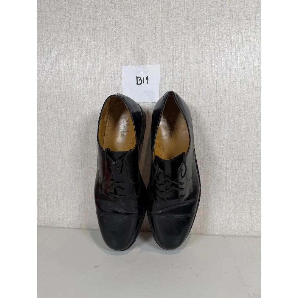 COLE HAAN Mans Black‎ Oxford Dress Cap Toe Shoes 9.5B black leather